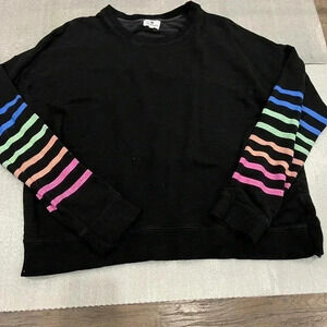 [2/US M]Sundry Crew  Neck Rainbow Arm Stripes Sweatshirt